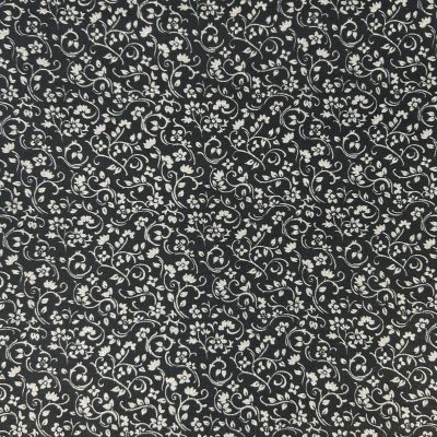 Long Line Covers - Gray Floral Vines on Black