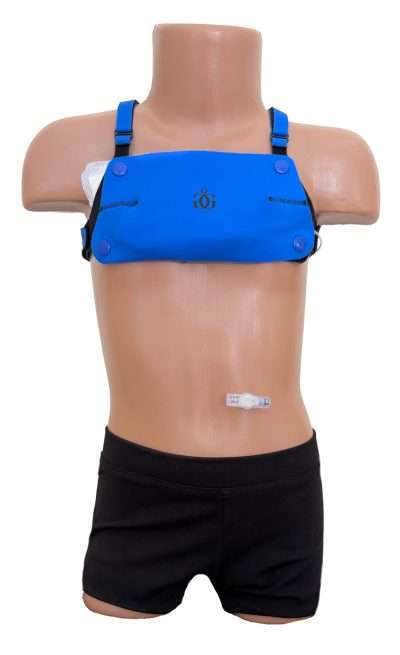 lock-2000-cobalt Gus Gear LOCK 2000 Vest in Cobalt, front view, front flap closed.