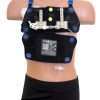 lock-2000-cobalt-opened Gus Gear LOCK 2000 Vest in Cobalt , front view, front flap opened, with central line secured by the Dual Safe Strip (included with the LOCK 2000 Vest).